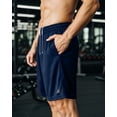 thumbnail image 4 of NY Threads Mens Athletic Shorts 2 Pack Quick Dry Lightweight Running Workout Gym Shorts with Pockets, Large, Medium Grey/Navy, 4 of 7