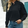 thumbnail image 4 of Tops Para Mujer Blusa Casual Elegante Camisas de Manga Larga Camisa Clásica de Túnica Suelta de Gasa Con Botones de Encaje de Color Sólido Odeerbi  ODB164886, 4 of 9