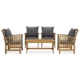 thumbnail image 2 of vidaXL 5 Piece Garden Lounge Set with Cushions Solid Acacia Wood, 2 of 10