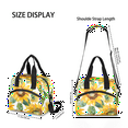thumbnail image 3 of Herdesigns Sunflower Watercolor Flowers Insulated Lunch Bag for Women Men Adults Large Reusable Lunch Box Leakproof Portable Cooler Tote Bags with Adjustable Shoulder Strap, 3 of 4