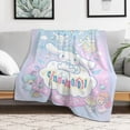 thumbnail image 5 of Cinnamoroll Blanket for Women Girls Flannel Blanket Cute Throw Blanket Fluffy Blanket Plush Blankets Soft Blanket for Travel Bed Sofa Couch Birthday Gifts for Kids Adult,Blue Purple 80X60, 5 of 7