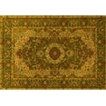 thumbnail image 1 of Ahgly Company Machine Washable Indoor Rectangle Medallion Yellow Traditional Area Rugs, 7' x 10', 1 of 4