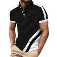 thumbnail image 2 of Yiaimeir ‌Men's Striped & Dot Print Lapel T-shirt Retro Button-Up Casual Fashion‌, 2 of 5