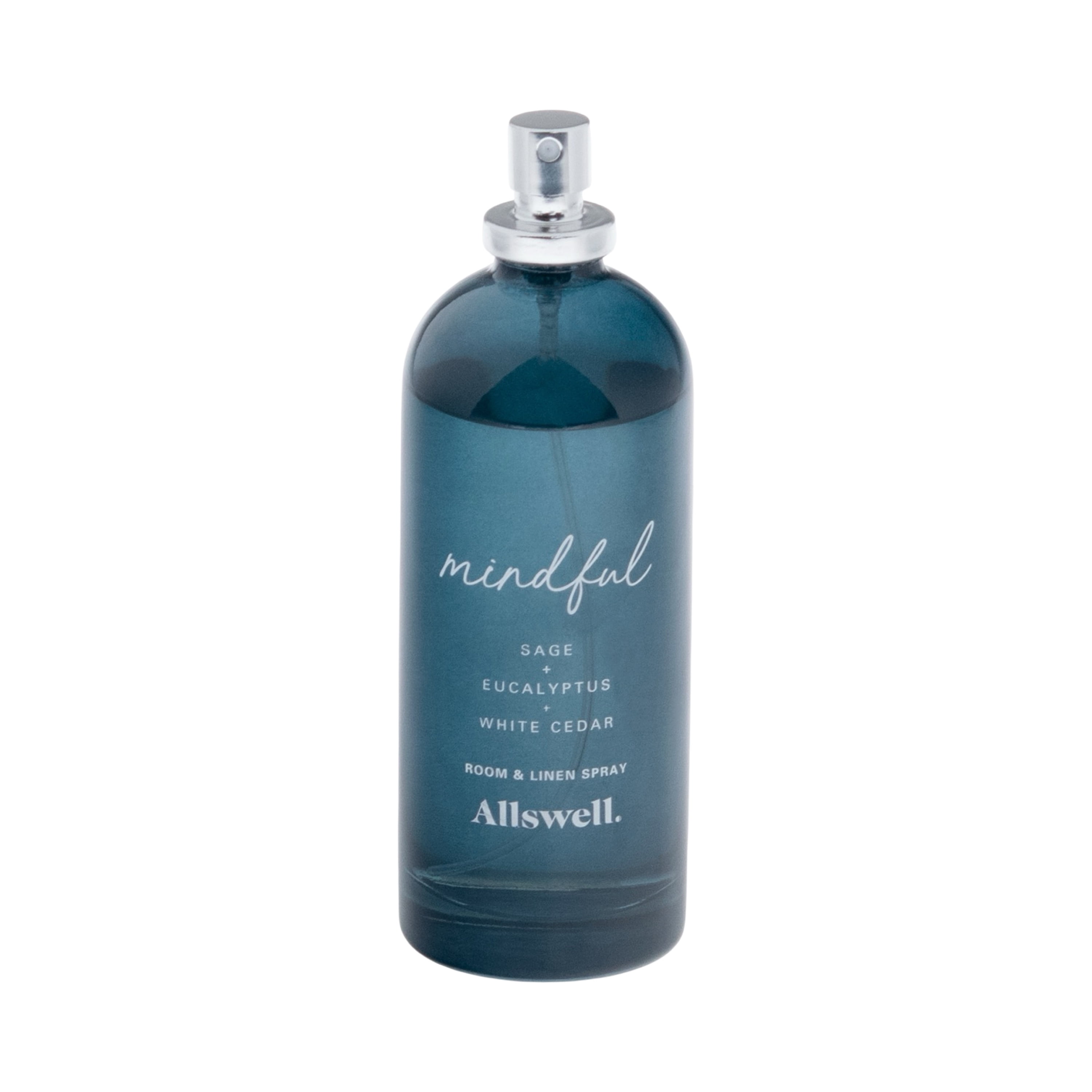 Allswell Mindful (Sage + Eucalyptus + White Cedar) Scented Room and Linen Spray 3.4 Fl Oz (100mL).