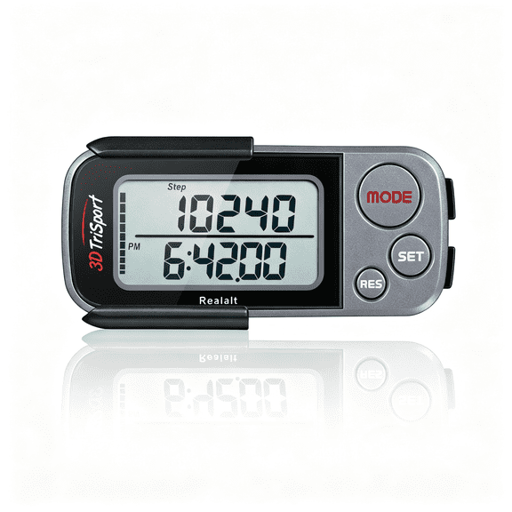 XUBIYM 3Dtrisport 3D Walking Pedometer with Clip&Strap,Accurate Step Counter with 30-Day Memory,Distancein Miles/Km with Large Display Perfect for Seniors&Beginners,Ebook Included