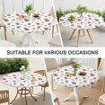 thumbnail image 7 of White Highland Cow Flower Pattern Round Fitted Tablecloth with Elastic Edge,Dining Table Cover Waterproof,Outdoor Round Tablecloth for Camping,Dining,Indoor and Outdoor, 7 of 7
