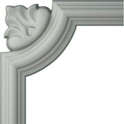 4 1/8"H x 4 1/8"W, Bradford Leaf Panel Moulding Corner (matches moulding PML01X01BR)
