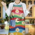 thumbnail image 6 of Pioneer Flower Floral Print Pattern Apron-Garden Aprons for Women with Pockets-Cotton Linen Waterproof Kitchen Cooking Gardening Aprons Adjustable for Kitchen,Cooking,BBQ and Salon 33x27 Inch, 6 of 7