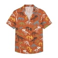 thumbnail image 4 of MDUKONU Chemise Homme Coupe Régulière Manches Courtes Non Rétractable Chemise à la Mode Orange G, 4 of 4