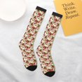 thumbnail image 4 of Daiia Sports Socks Christmas Hat bear Printed Novelty Crew Socks for Men Women Knee High Socks Cotton Socks Soft & Breathable Support Unisex Socks, 4 of 9