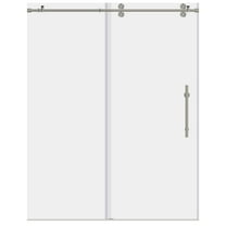 Sliding Shower Door with Stationary Panel 56-60W 79H Ultra D Brushed Nickel