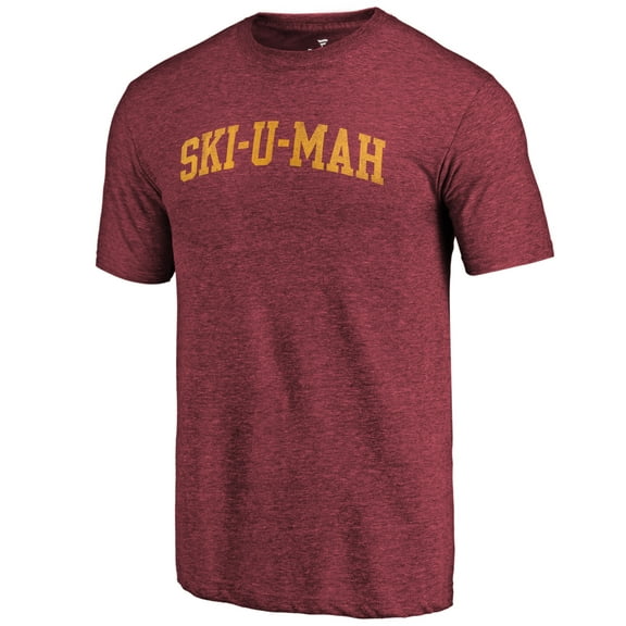 Men's Heathered Maroon Minnesota Golden Gophers Arched Battle Cry Tri-Blend T-Shirt