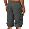 thumbnail image 5 of Men Casual Cargo Shorts Multi-Pocket Elastic Waist Drawstring Straight Leg Quick Dry Breathable Lightweight Summer Hiking Workout Beach Vacation Daily Streetwear | AKLJWH,Dark Gray 2XL, 5 of 9