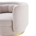 thumbnail image 6 of Armchair Swivel Accent Chair, Pink Gold, Velvet, Modern Contemporary, Living Lounge Cafe Room Hotel Lobby Hospitality, 6 of 7