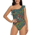 thumbnail image 5 of Maillot de Bain une Pièce à Col en V Profond Turquoise pour Femmes, Monokini de Plage, 5 of 5