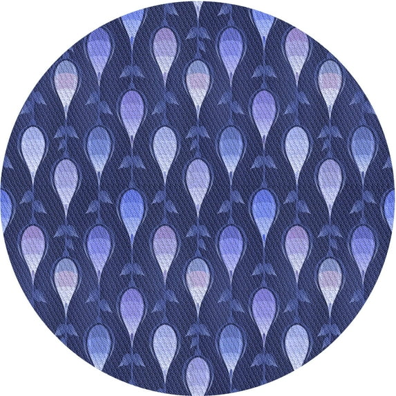 Ahgly Company Machine Washable Indoor Square Transitional Light Slate Blue Area Rugs, 3' Square