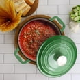 thumbnail image 6 of MegaChef 2 Quart Round Enameled Cast Iron Braiser Pan in Green, 6 of 6
