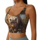 thumbnail image 2 of Fotbe Cute Cow Sunflower Crown A Sujetador Deportivo Largo sin Aros para Mujer con Almohadillas y Soporte Medio, Transpirable y Absorbente, Camiseta Tipo Chaleco o Tank Top-Medium, 2 of 8