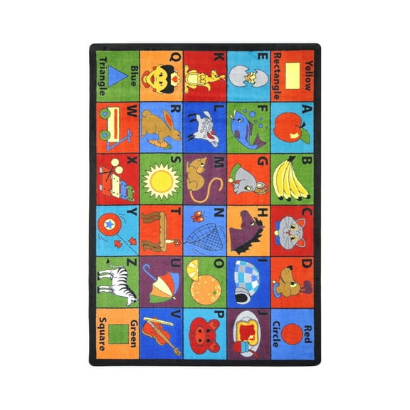 Joy Carpets Kid Essentials Early Childhood Say My Name Rectangle 7'8" x 10'9" Multicolor