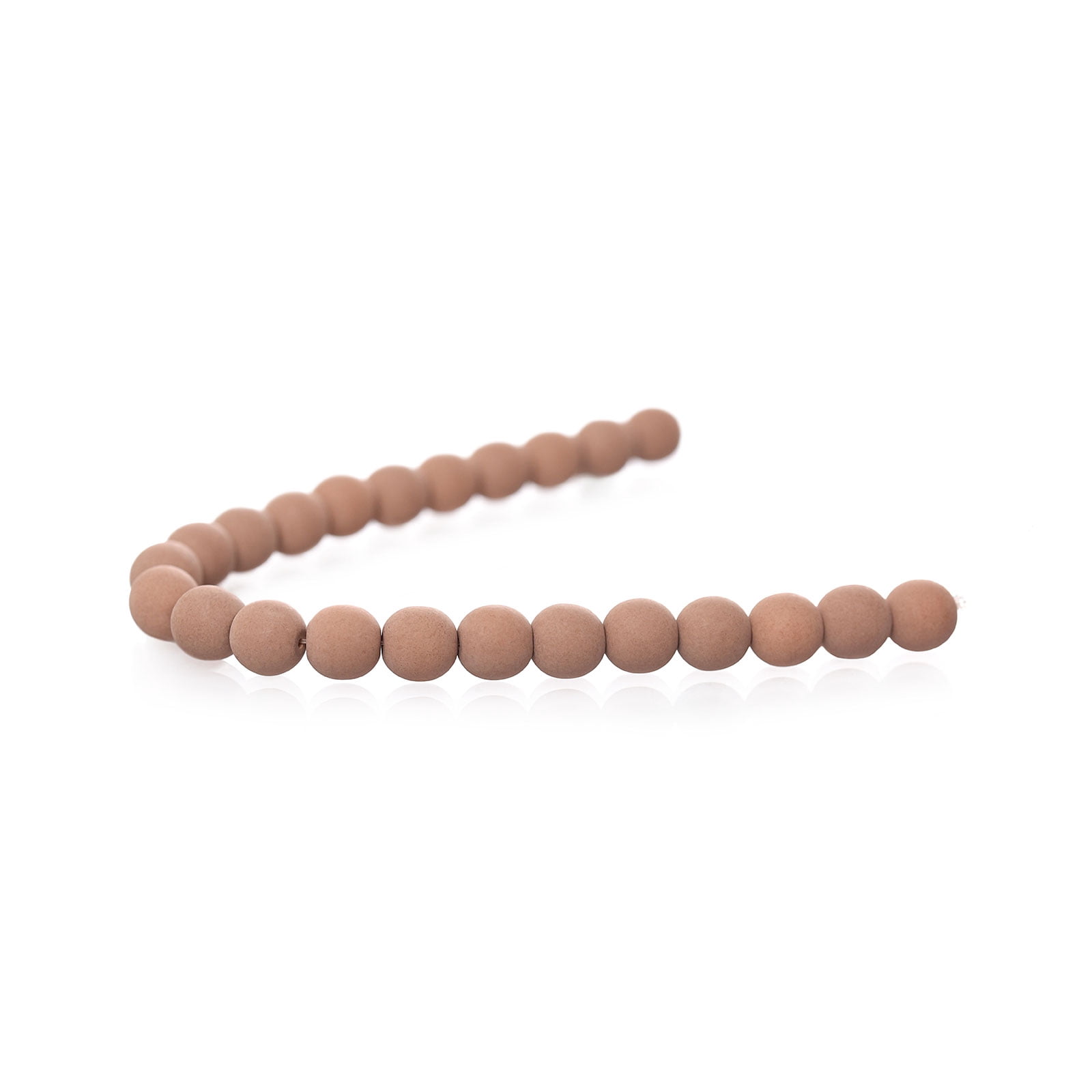 69pcs John Bead 8mm Czech Glass White Alabaster Velvet Cocoa Round Bead Strands for DIY Jewelry Making Crafts