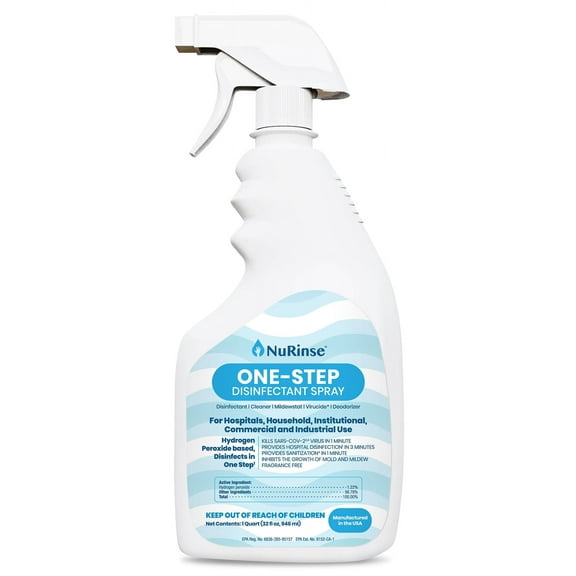 NuRinse One-Step Disinfectant Spray |32 FL OZ |One Pack | All Purpose & Sanitizer