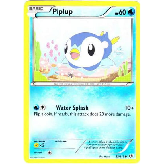 Pokemon Legendary Treasures Common Piplup #33