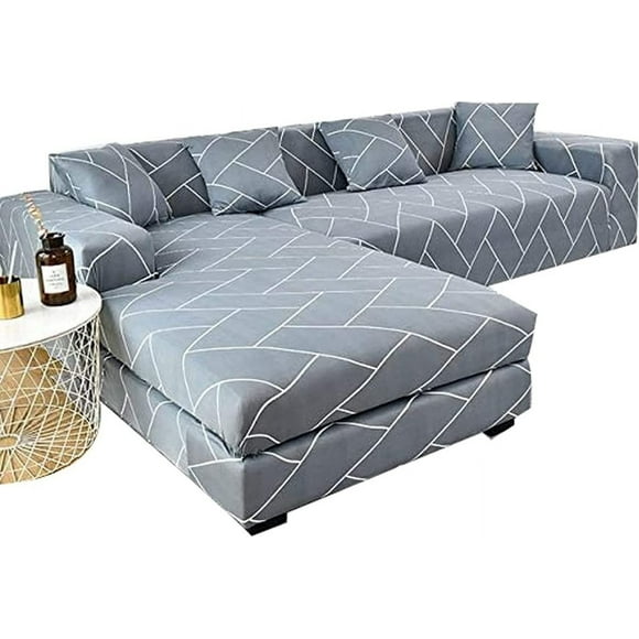 L Shape Sofa Cover, Elegant Home Decor: Stretch Slipcover for Protection & Non-Slip Design