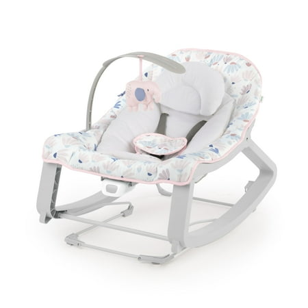 Ingenuity Keep Cozy 3-in-1 Baby Bouncer Seat & Infant to Toddler Rocker - Burst (Pink)