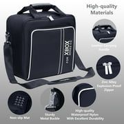 omarando Carrying Case for Xbox Bag,Compatible with XBOX SERIES X/S, Accessory Storage for Xbox Games and Accessories,with Game Pad Protection Box (Black-White)