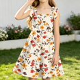 thumbnail image 5 of Grblisyd Girls Summer Dress Sleeveless Square Neck Cami Dresses Casual Fashion Floral Printed Sundress Beach Cute Outfits 4-12Y, 5 of 5