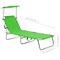 thumbnail image 2 of vidaXL Folding Sun Lounger with Canopy Aluminum Lounge Seating Multi Colors, 2 of 8