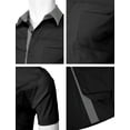 thumbnail image 4 of H2H Mens Casual Slim Fit Button-Down Dress Shirts Short Sleeves Solid Colors BLACK US 2XL/Asia 3XL (CMTSTS046), 4 of 6