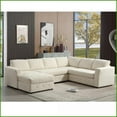 thumbnail image 2 of 110.75" U-Shaped Sectional Sofa with Storage Chaise, Modern Chenille Beige Sofa with Crystal Buttons for Living Room | Beige | Chenille | Modern | Cushion Back | Square Arms, 2 of 26