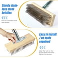 thumbnail image 3 of Grace Stainless Steel Wire Floor Brush Wire Broom with 4 Section Detachable Pole Heavy Duty Wire Deck Brush Multipurpose Wire Cleaning Brushes for Rough Surface Concrete Floor Patio Garden Garage, 3 of 10