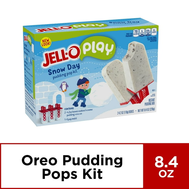 JELLO Play Snow Day Pudding Pop Kit, 8.4 oz Box