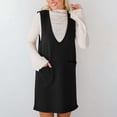 thumbnail image 2 of Vestido tipo chaleco de mujer: cuello en V, sin mangas, jersey de punto, bolsillos, elástico, adecuado para otoño/invierno, varias tallas., 2 of 6