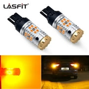 Lasfit 7440 W21W WY21W LED Turn Signal Light Blinker Bulbs with CANBUS Anti Hyper Flash, Amber Yellow (Pack of 2)