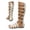 White, variant on Caged Gladiator Sandals for Women Mid Calf Retro Buckle Open Toe Beach Shoes Hollow out Soft Leather Back Zipper Knee High Boots Brown Size 7