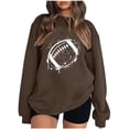 thumbnail image 2 of Midsumdr Rugby Football Sweatshirt for Women Mama Solid Color Long Sleeve Round Neck Hoodies Lightweight Sweatshirts Fall Clothes for Women 2025 on Clearance, 2 of 4
