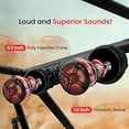 thumbnail image 3 of Pyle Marine ATV Powered Speakers - 4.0 Wireless Bluetooth, 800 Watt, Color Changing LED Lights, IP44 Waterproof, 6.5“ Dual Audio Sound System for UTV, Golf Carts, Jetski and Snowmobile - PLATV65BT, 3 of 5