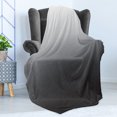 thumbnail image 4 of Ombre Soft Flannel Fleece Blanket, Greyscale Tone Change Illustration with Modern Contemporary Abstract Art Illustration, Cozy Plush for Indoor and Outdoor Use, 50" x 60", Grey White, by Ambesonne, 4 of 5