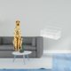 thumbnail image 2 of Escultura de dorado, centro de mesa decorativo con estantes, organizador de pared de metal, cesta de almacenamiento de alambre para oficina,, 2 of 8