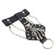 thumbnail image 1 of FELTECHELECTR Pulsera de cuero estilo punk con remaches y calavera, con anillo para cinco dedos, estilo esqueleto exagerado., 1 of 6
