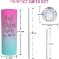 thumbnail image 7 of Sister Birthday Gifts Best Sister Ever Gifts From Sister Brother 20oz Skinny Tumbler Gift For Sister In Law Step Sister Bday Christmas Presents For Soul Sister Unbiological Sister Cup With Straw, 7 of 7
