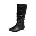 thumbnail image 2 of HAOTAGS Womens Mid Claf Boots, Spring Fall Low Heel Casual Dressy Shoes Black 7.5, 2 of 9