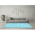 thumbnail image 3 of Ahgly Company Indoor Square Trellis Light Blue Modern Area Rugs, 8' Square, 3 of 4