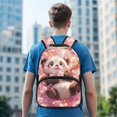 thumbnail image 3 of KUIFORTI Pink Cherry Blossom Panda Kids Backpack Lightweight Large Capacity School Bag with Multiple Organizer Pockets for Elementary Middle Kids Back to School Gifts for Students, 3 of 7