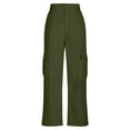 thumbnail image 5 of Wlynlyn Cargo Pants for Women Baggy High Waisted Casual Pants Straight Wide Leg Trousers with Pockets Streetwear Size M, 5 of 6