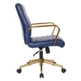 thumbnail image 4 of Mid-Back Navy Faux Leather Chair with Gold Finish Arms and Base K/D, 4 of 7