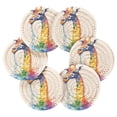 thumbnail image 2 of 6 Coil Coasters 3.94x3.94x0.24 Inch Water Coasters Drink Coasters with Cup Holders Absorbent Coasters Heat Resistant for Bar Protection Rainbow Giraffe, 2 of 7